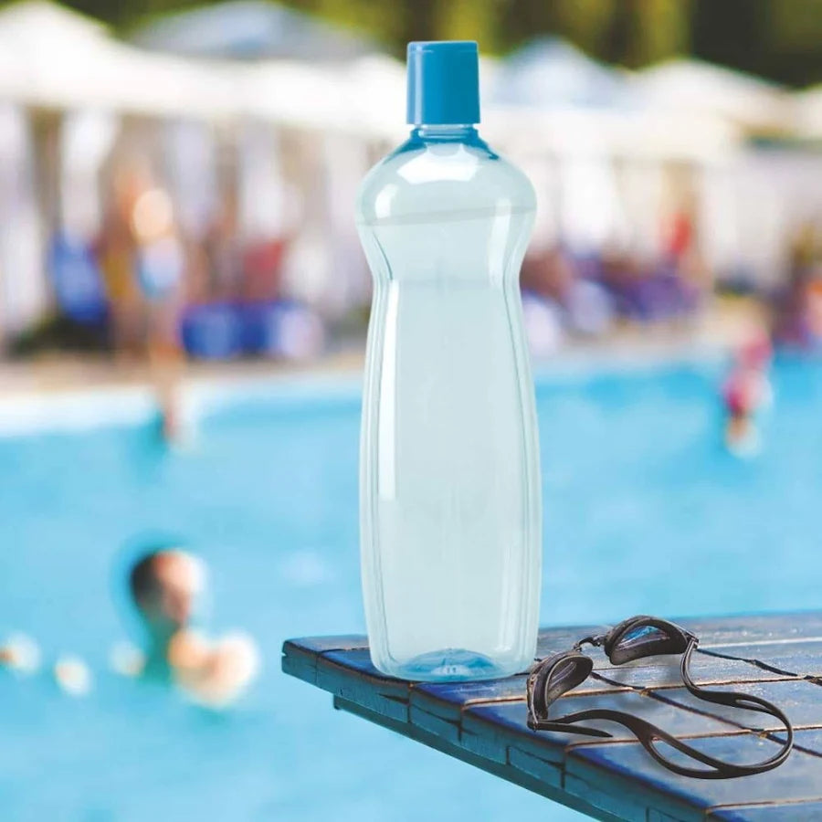 Clear Glass Milk & Water Bottle with Leak Proof Lid, Airtight Juice Container/Pitcher for Refrigerator, Set of 2, 1000ml