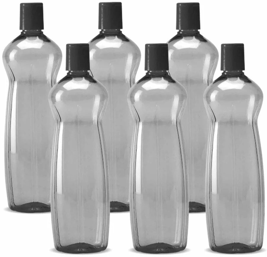 Clear Glass Milk & Water Bottle with Leak Proof Lid, Airtight Juice Container/Pitcher for Refrigerator, Set of 2, 1000ml